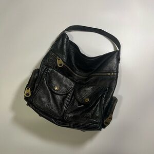 marc by marc jacobs black leather hobo bag
